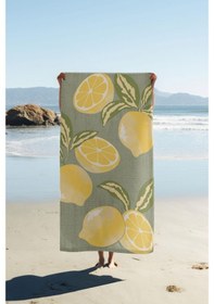 Resim Dijital Baskı Plaj Deniz Havlusu Limon Desenli Peştamal Hvl0084 Renkli 