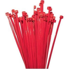 Resim 100x2,5 Kırmızı Kablo Bağı Cırt Plastik Kelepçe 50 Adet 
