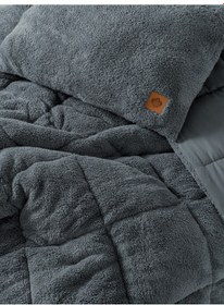 Resim Cotton Box Tek Kişilik Peluş Yorgan Seti Gri 155x215 Cm 