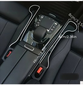 Resim Honeybeeshop Siyah 2 Adet Abs Araç Organizatörü Ön Arka Koltuk Altı Saklama Kutusu Telefon Bardak Tutucu 