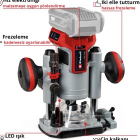 Resim Einhell Professional Akülü Dik & Kenar Freze Seti TP-RO 18 Set Li BL-Solo Power X-Change (18 V, Kömürsüz, Hassas Freze Derinliği Ayarı, Aksesuar ve Çanta Dahil, Akü Dahil Değildir) - 4350410 