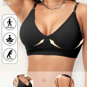 Resim Günlük Giyim, Spor ve Fitness Aktiviteleri İçin Mükemmel, Çıkarılabilir Pedlerle Şık Bej Sırt Destekli Sütyen - Ayarlanabilir Askılar, Üç Göğüslü Tasarım, Spor Sütyeni|Ayarlanabilir Askılı Sütyen|Kablosuz Sütyen 