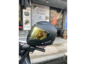 Resim Ls2 Rapıd Mat Siyah Kask - Gold Vizör 