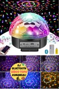Resim Munico USB Disko Topu Gece Lambası Bluetooth Hoparlör DJ Sahne Projektör Lambası Parti Dekoru Büyük Boy Dj 
