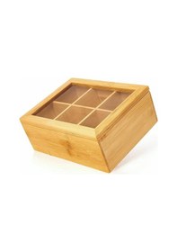 Resim Bambu 6 Bölmeli Çok Amaçlı Saklama Kutusu, Bambu Organizer Bambu 