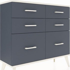 Resim Arges Şifonyer 6 Çekmeceli 88x30x80 Antrasit-aytaşı/antrasit Aytaşı/antrasit 