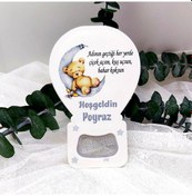 Resim Yeni Doğan Bebek Buzdolabı Magnet Yıldızda Uyuyan Ayıcı 30 Adet 