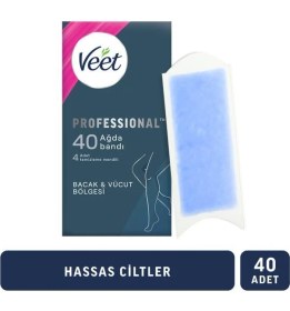 Resim Veet Professional Ağda Bandı Hassas Ciltler Için Bacak & Vücut Bölgesi 40 Adet 