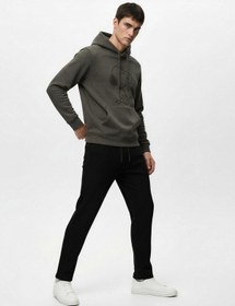 Resim Koton Regular Fit Cepli Dokulu Beli Bağcıklı Eşofman Altı Siyah 6wam40054mk Siyah 