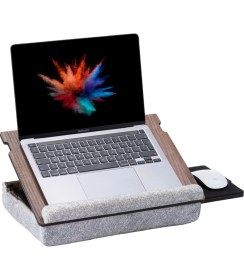 Resim Vigo Wood - Eğim Ayarlanabilir Çekmeceli Mousepad Minderli Laptop Sehpası - Ceviz LS051 