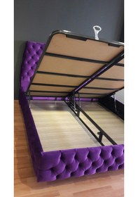 Resim Nivabaza Çift Kişilik Sandıklı Baza Başlık Chester Purple Tüm Renklerde 