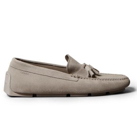 Resim Calvin Klein %100 Dana Süet Taupe Erkek Loafer DRIVER TASSELS SU 