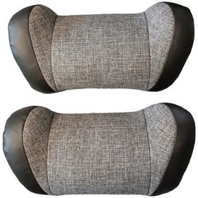 Resim Keten Açık Gri Oto İkili Boyun Yastığı 