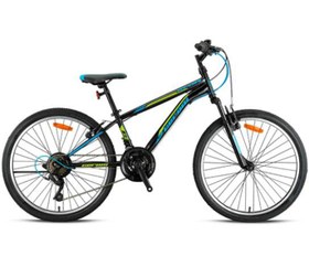 Resim MARS PLUS - 24 - MTB - 12' - 21 Vites - V.B - Parlak Siyah-Lime\u002FMavi 