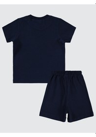Resim Superman Erkek Bebek Şortlu Takım 6-18 Ay Lacivert Lacivert 