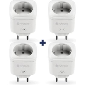 Resim Hybrone Akım Korumalı Wi-Fi Akıllı Priz, 4lü Set, 16 Amper, Enerji İzleme, Çocuk Kilidi, Uygulama İle Uzaktan Kontrol 