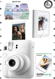 Resim Fujifilm Instax Mini 12 Mavi Fotoğraf Makinesi 10'lu Film ve Laporta Albüm Seti-FOTSI195-S3-10-LA Fujifilm