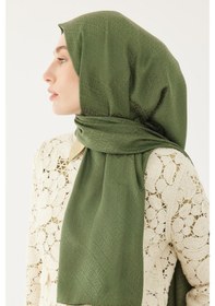 Resim Mirsoy Scarf Halka Desen Parlak Jakar Şal - Yeşil Yeşil 