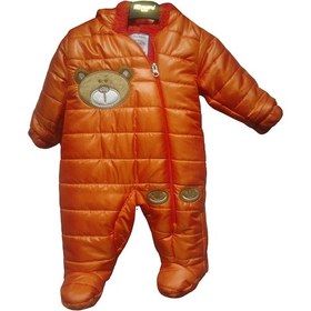 Resim Ayıcık Nakışlı Patikli Kozmonot Mont Turuncu 