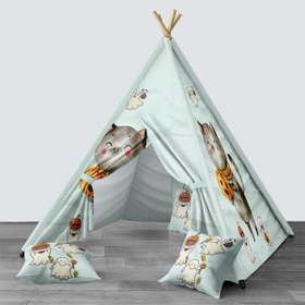 Resim Açık Mavi Bebek, Çocuk Odası Minderli\u002FMindersiz Oyun Evi, Çadırı Model 0301 