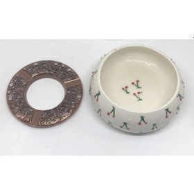 Resim Lebron Kiraz Desenli Seramik & Metal Kül Tablası 