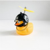 Resim Tenfowee Arabaya Sarı Ördek Figürü - Kasklı, Gözlüklü Ve Zincirli, 360 Döner Pervane, İz Vermeyen Çift Taraflı Bandıyla Sabitlenir 