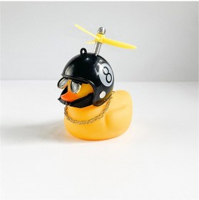 Resim Tenfowee Arabaya Sarı Ördek Figürü - Kasklı, Gözlüklü Ve Zincirli, 360 Döner Pervane, İz Vermeyen Çift Taraflı Bandıyla Sabitlenir 