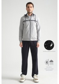 Resim Shooter Sportswear Shooter Premium Dik Yaka Rahat Form Klasik Paça Erkek Eşofman Takımı Gri 