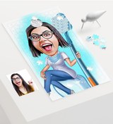 Resim Kişiye Özel Bayan Diş Hekimi Karikatür 240 Parça A3 Puzzle - 2 