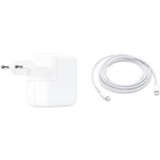 Resim Apple 30 W Usb-c Güç Adaptörü - My1w2tu/a + Usb Type-c To Usb-c Şarj Kablosu - 2m - Mll82zm/a Seti 