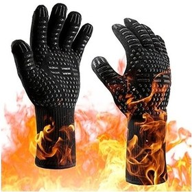 Resim Ebitda Isıya Dayanıklı Yanmaz Fırın Eldiveni - 2 Adet Siyah, Dayanıklı Ve Güvenli Siyah 