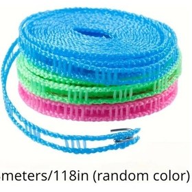 Resim Xuweiwei Teleskopik Naylon Çamaşır İpi 118 İnç Açılır İç Ve Dış Mekan Kurutma Askısı 