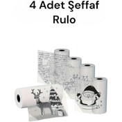 Resim NorthAK Mini Yazıcı Rulosu Şeffaf 4 Adet Yapışkanlı 56mmx2,5metre - 4 Adet Şeffaf Sticker 