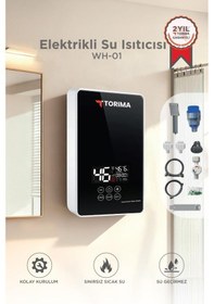 Resim Şofben Elektrikli Su Isıtıcı 7000w Banyo Mutfak Tipi Duvara Monte Su Isıtıcısı Wh01 Siyah 