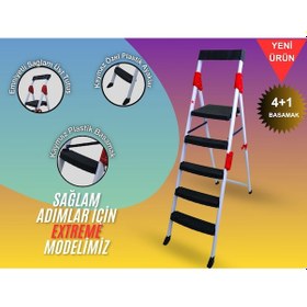 Resim Homtiva 4+1 Extreme Merdiven Beyaz-kırmızı 