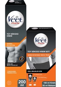 Resim Veet Men Tüy Dökücü Krem 200 ML + Özel Bölge 100 ML + Balsam 50 ML 
