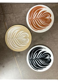 Resim Latte Desenli Bardak Altlığı Çok Renkli 