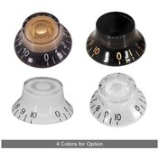 Resim Fortunelane Epı/lp Gitar Potansiyometre Kapakları - Volüm/ton - Ufo Modeli - Beyaz Siyah Yazılı - 4 Adet Set 