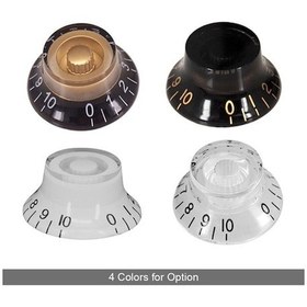 Resim Fortunelane Epı/lp Gitar Potansiyometre Kapakları - Volüm/ton - Ufo Modeli - Beyaz Siyah Yazılı - 4 Adet Set 