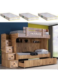 Resim Ranza, Natural Ranza Yavrulu - 3lü Ceviz Ranza + 3 Comfort Yatak 