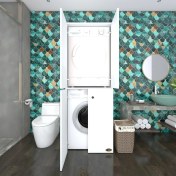 Resim Kenzlife çamaşır-kurutma makinesi dolabı kapaklı jelena byz 180*70*60 banyo çift katlı arkalıksız 