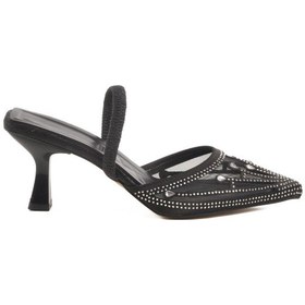 Resim Siyah Kadın Topuklu Abiye Ayakkabı T-100 Z Siyah 