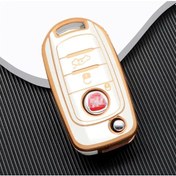 Resim Fiat Egea Uyumlu TPU Malzeme Krem Anahtar Kılıfı (3 Tuşlu) 