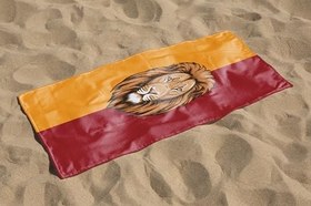 Resim Sarı Kırmızı Aslan Dijital Baskılı Plaj Havlusu Unisex Plaj Havlusu Deniz Havlusu 