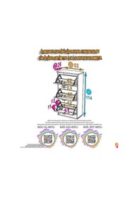 Resim Eliusta Soren 3 Düşer Kapaklı 52 Cm Beyaz Ayakkabılık 52x114x26 Cm Asma 6 Bölmeli Ayakkabılık Beyaz 