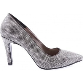 Resim Dgn 1310 23y Kadin Sivri Burun Kristal Taşli Abiye Ayakkabi 1310-2183-R1385 Platin 