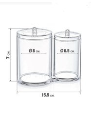 Resim AHİR TİCARET Ikiz Kutular Pamukluk Makyaj Malzemeleri Düzenleyici Ak - 730 