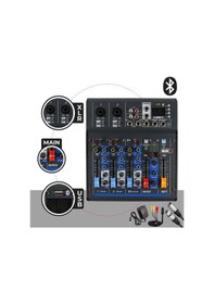 Resim Midex MDX-45S Ses Mikseri Stüdyo Kayıt İçin 4 Kanal Ses Kartlı +48V Phantomlu Kayıt Mikseri 