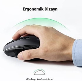 Resim UGREEN Dizüstü Bilgisayar Kablosuz Fare Ergonomik Sessiz Tıklama USB Fare, Hassas Takip Bilgisayar Faresi, Gecikmesiz Duyarlı 18 Aylık Pil Ömrü, 4000 DPI Ayarlanabilir 