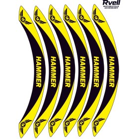 Resim Rvell Yuki Hammer Uyumlu Jant Şeridi Seti - 12 Parça ( Siyah - Sarı ) 004 